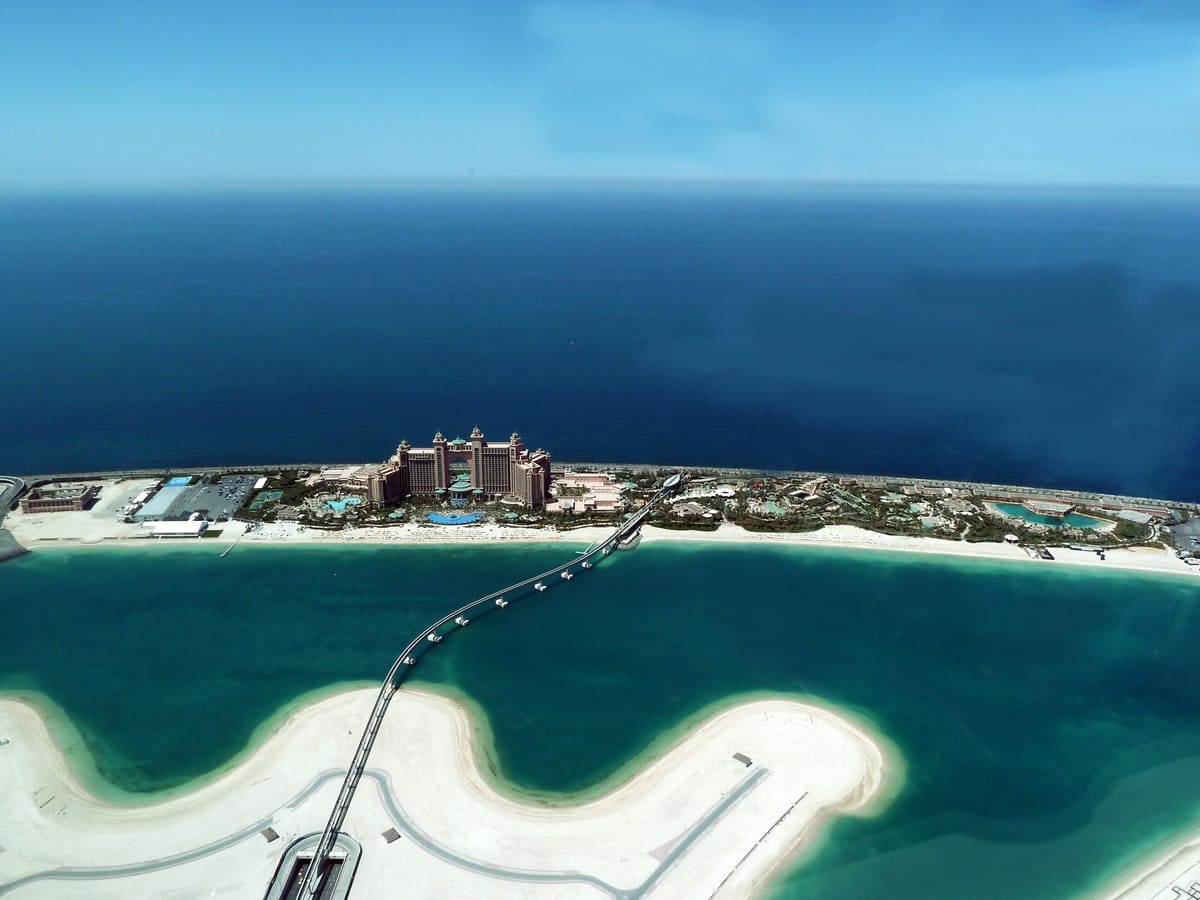The Palm Jumeirah crescent and Atlantis